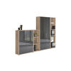 AKTENSCHRANK Sonoma Eiche, Anthrazit Hochglanz  - Anthrazit Hochglanz/Sonoma Eiche, MODERN, Holzwerkstoff (257/186/33cm) - MID.YOU