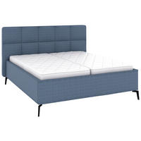 POLSTERBETT 180/200 cm,  in Blau, Bettkasten, motorische Verstellbarkeit, Fernbedienung, Lattenroste, Matratzen, H2 + H3 = mittel + fest  - Blau/Schwarz, KONVENTIONELL, Holz/Textil (180/200cm) - Musterring
