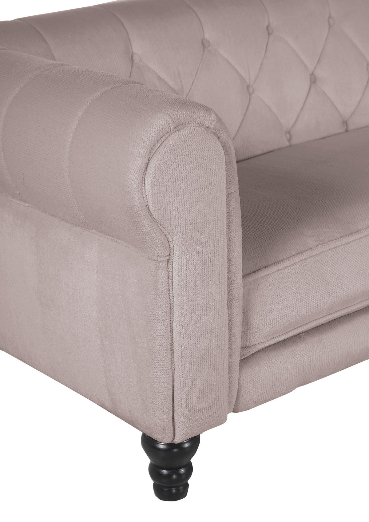 ECKSOFA in Plüsch Beige  260/160 cm  - Dunkelbraun/Beige, Design, Holz/Textil (260/160cm) - MID.YOU