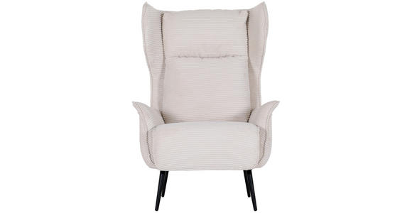 OHRENSESSEL Cord Beige  - Beige/Schwarz, Design, Textil/Metall (83/106/89cm) - Landscape