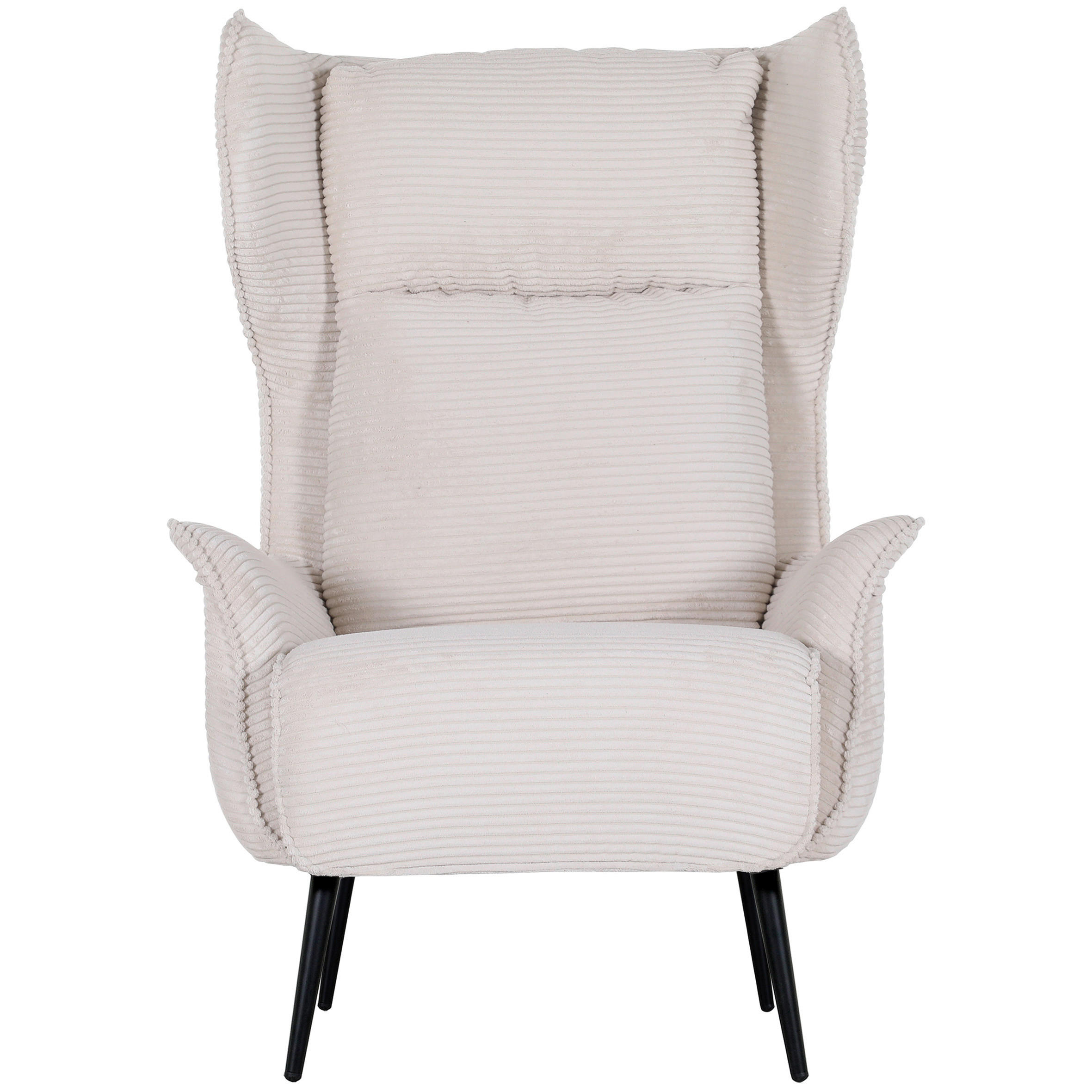 OHRENSESSEL Cord Beige  - Beige/Schwarz, Design, Textil/Metall (83/106/89cm) - Landscape