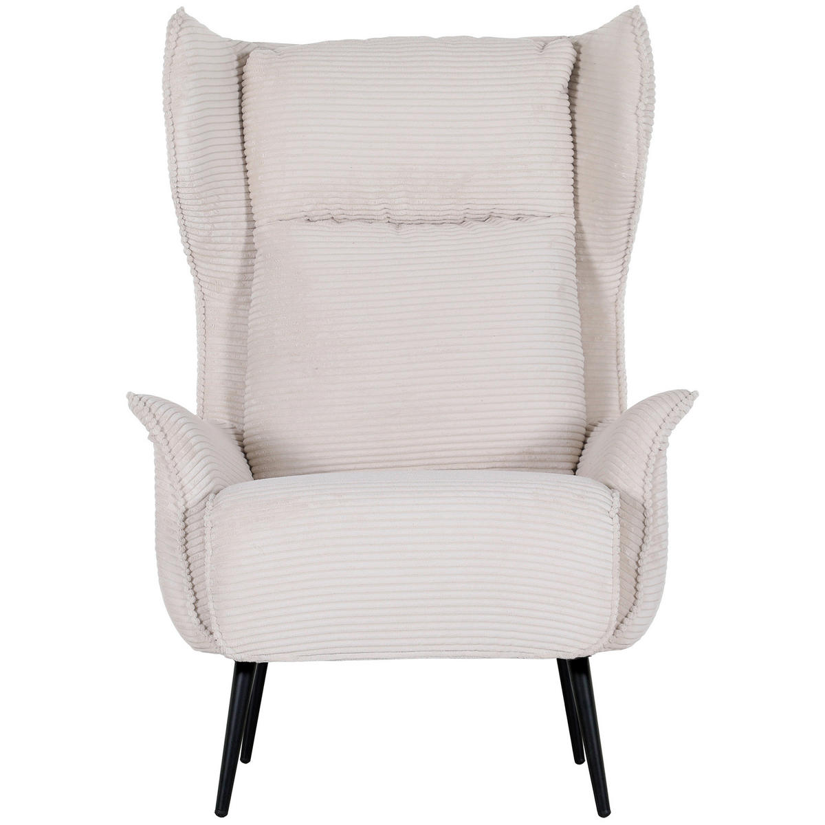 OHRENSESSEL Cord Beige  - Beige/Schwarz, Design, Textil/Metall (83/106/89cm) - Landscape