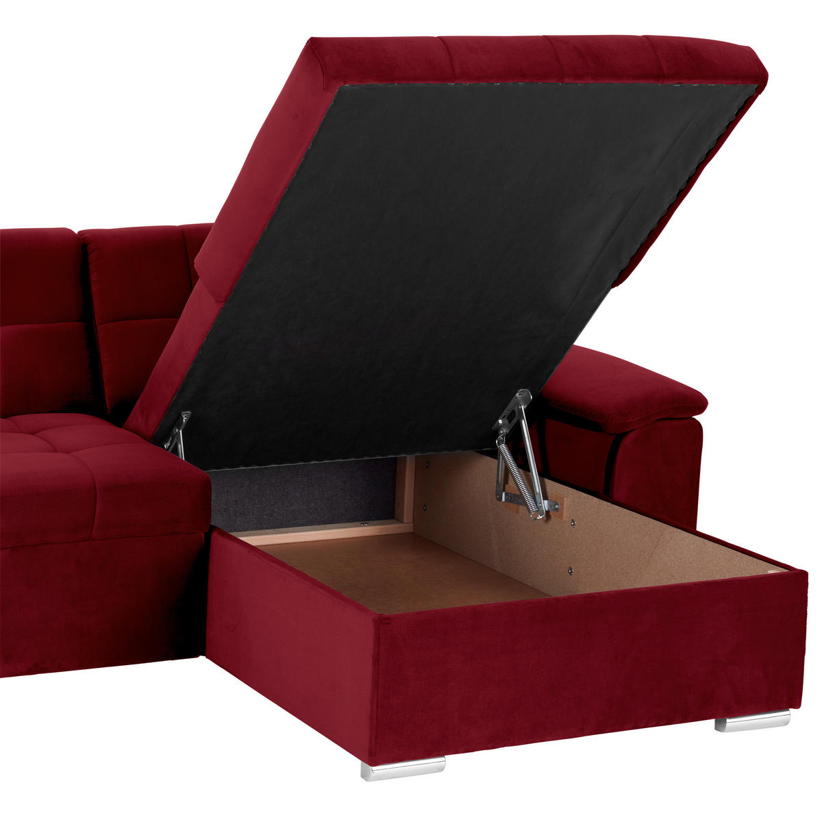 ECKSOFA Rot Zierkissen  - Rot, Trend, Textil (257/167cm) - Livetastic