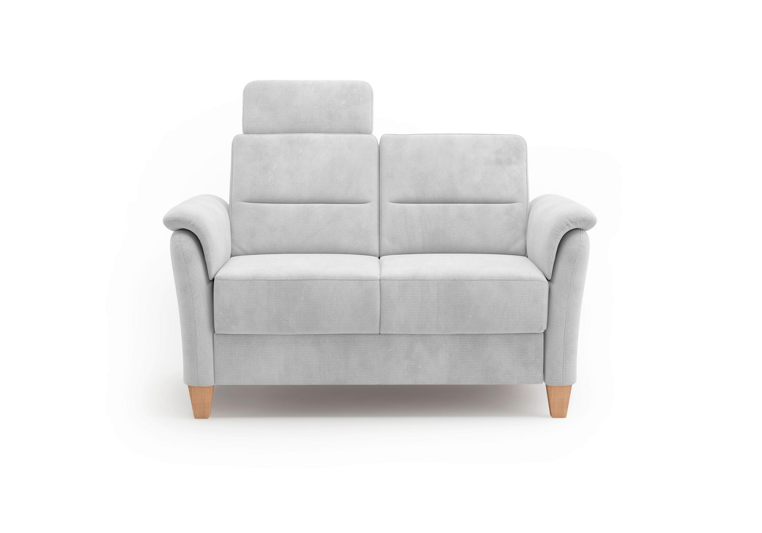 2-SITZER-SOFA in Flachgewebe Silberfarben  - Eichefarben/Silberfarben, Konventionell, Holz/Textil (149/89/89cm) - Sit & More