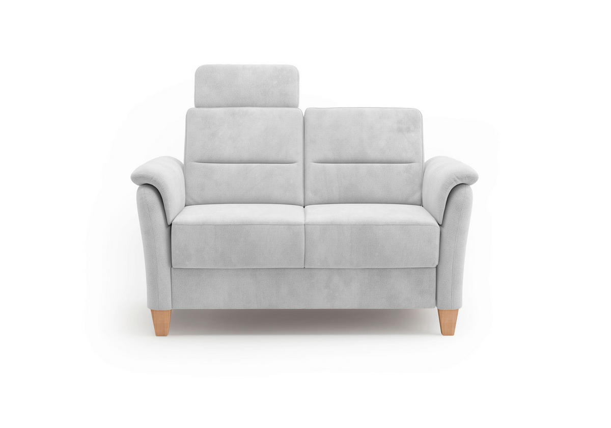 2-SITZER-SOFA in Flachgewebe Silberfarben  - Eichefarben/Silberfarben, KONVENTIONELL, Holz/Textil (149/89/89cm) - Sit & More