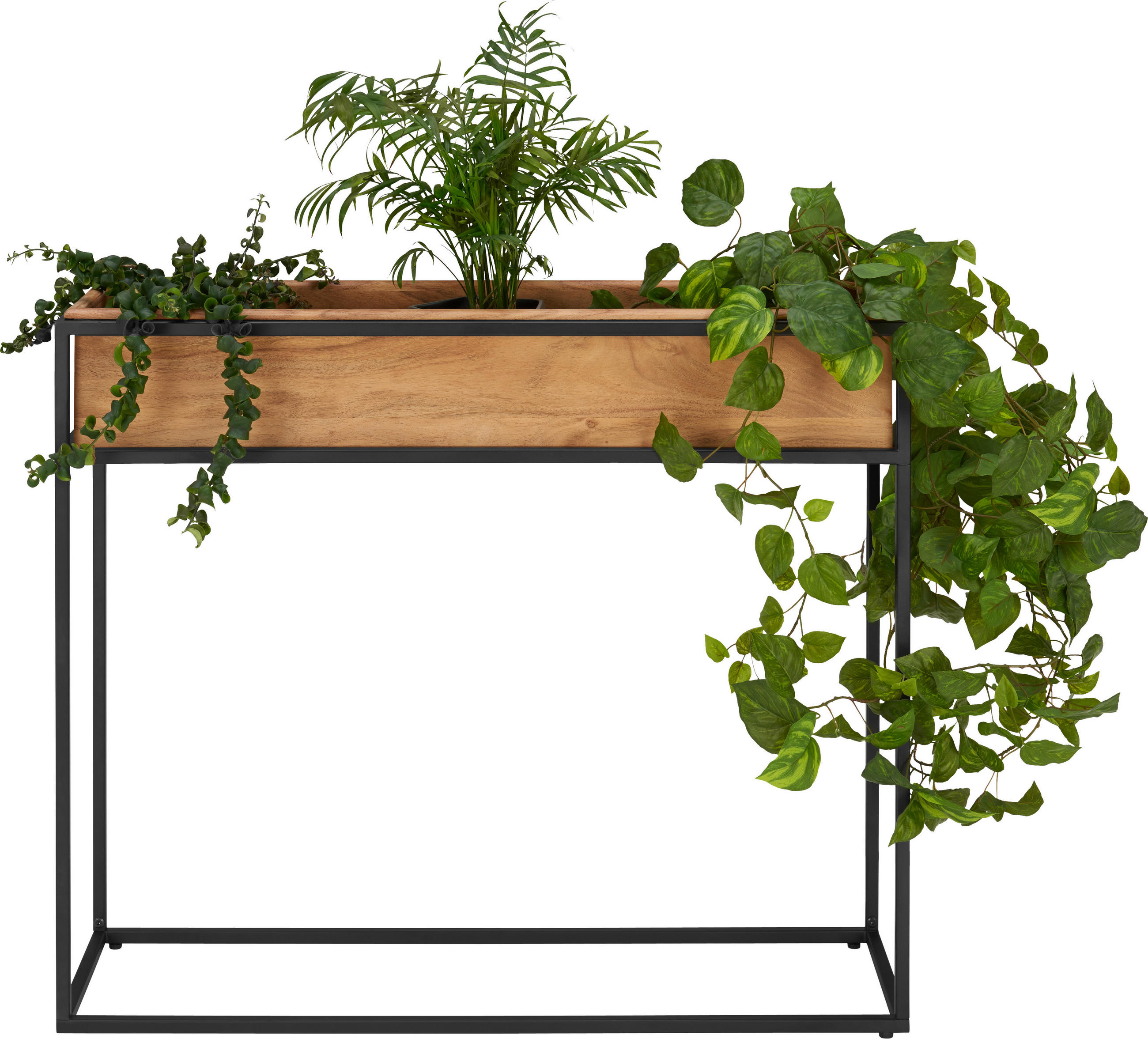 SANDUK ZA CVIJEĆE drvo, metal - boje bagrema/crna, Lifestyle, drvo/metal (90/25/76cm) - Landscape