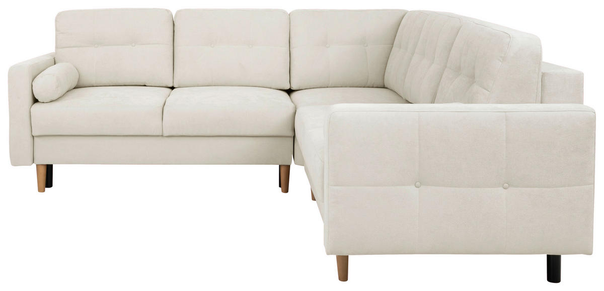 ECKSOFA in Beige  - Beige/Buchefarben, Design, Holz/Textil (242/242cm) - MID.YOU