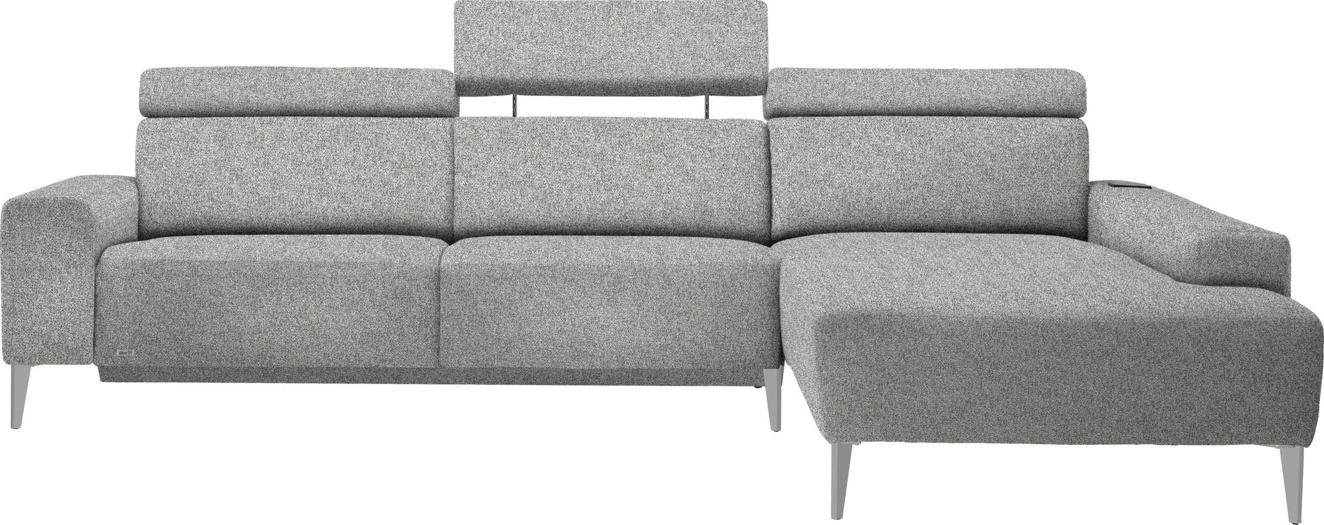 ECKSOFA  in Mikrovelours Naturfarben  288/205 cm  - Alufarben/Naturfarben, Design, Textil (288/205cm) - Sedda