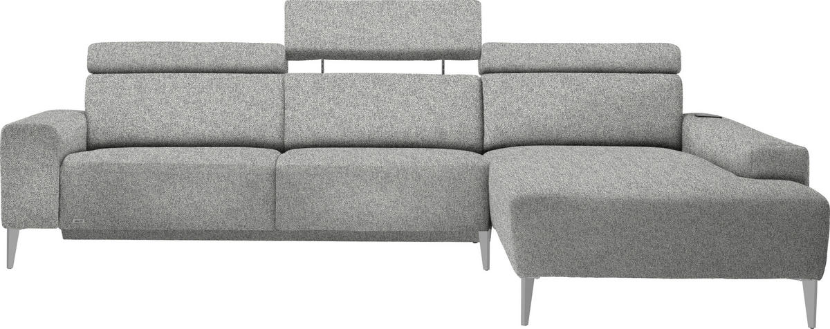 ECKSOFA  in Mikrovelours Naturfarben  288/205 cm  - Alufarben/Naturfarben, Design, Textil (288/205cm) - Sedda