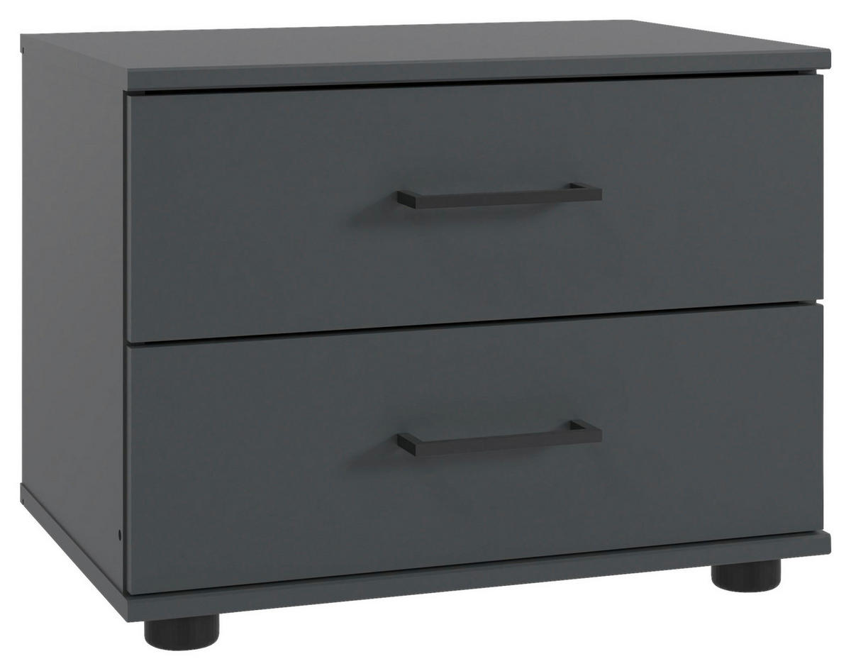 NACHTTISCH 52/40/38 cm  in Graphitfarben  - Schwarz/Graphitfarben, Konventionell, Holzwerkstoff/Kunststoff (52/40/38cm) - Carryhome
