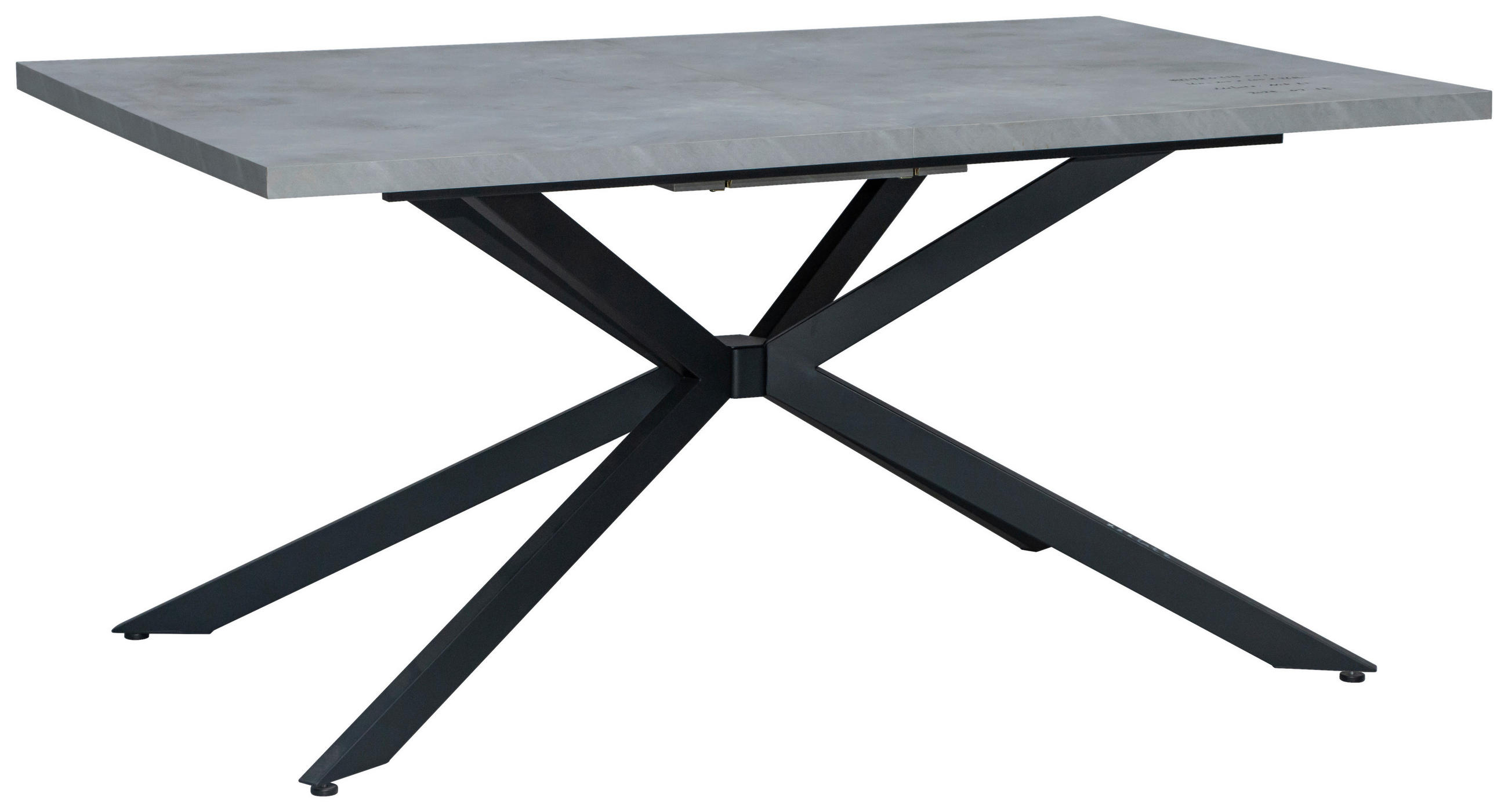 ESSTISCH Grau, Schwarz rechteckig  ausziehbar  - Schwarz/Grau, Design, Holzwerkstoff/Metall (160-200/100/76cm) - Carryhome