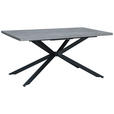 ESSTISCH 160-200/100/76 cm Nachbildung  Metall, Holzwerkstoff ausziehbar rechteckig Grau, Schwarz  - Schwarz/Grau, Design, Holzwerkstoff/Metall (160-200/100/76cm) - Carryhome