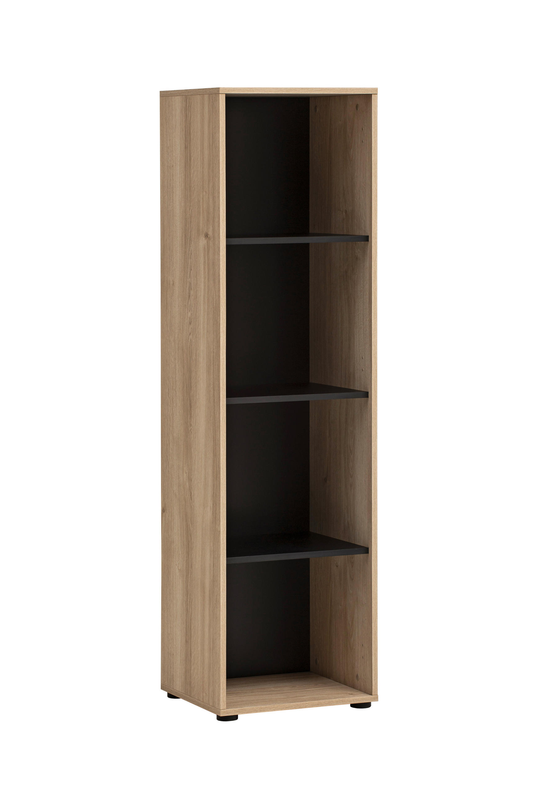 AKTENREGAL Schwarz, Eichefarben  - Eichefarben/Schwarz, MODERN, Holzwerkstoff/Kunststoff (44,8/163,6/41cm) - MID.YOU