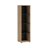 AKTENREGAL Schwarz, Eichefarben  - Eichefarben/Schwarz, MODERN, Holzwerkstoff/Kunststoff (44,8/163,6/41cm) - MID.YOU