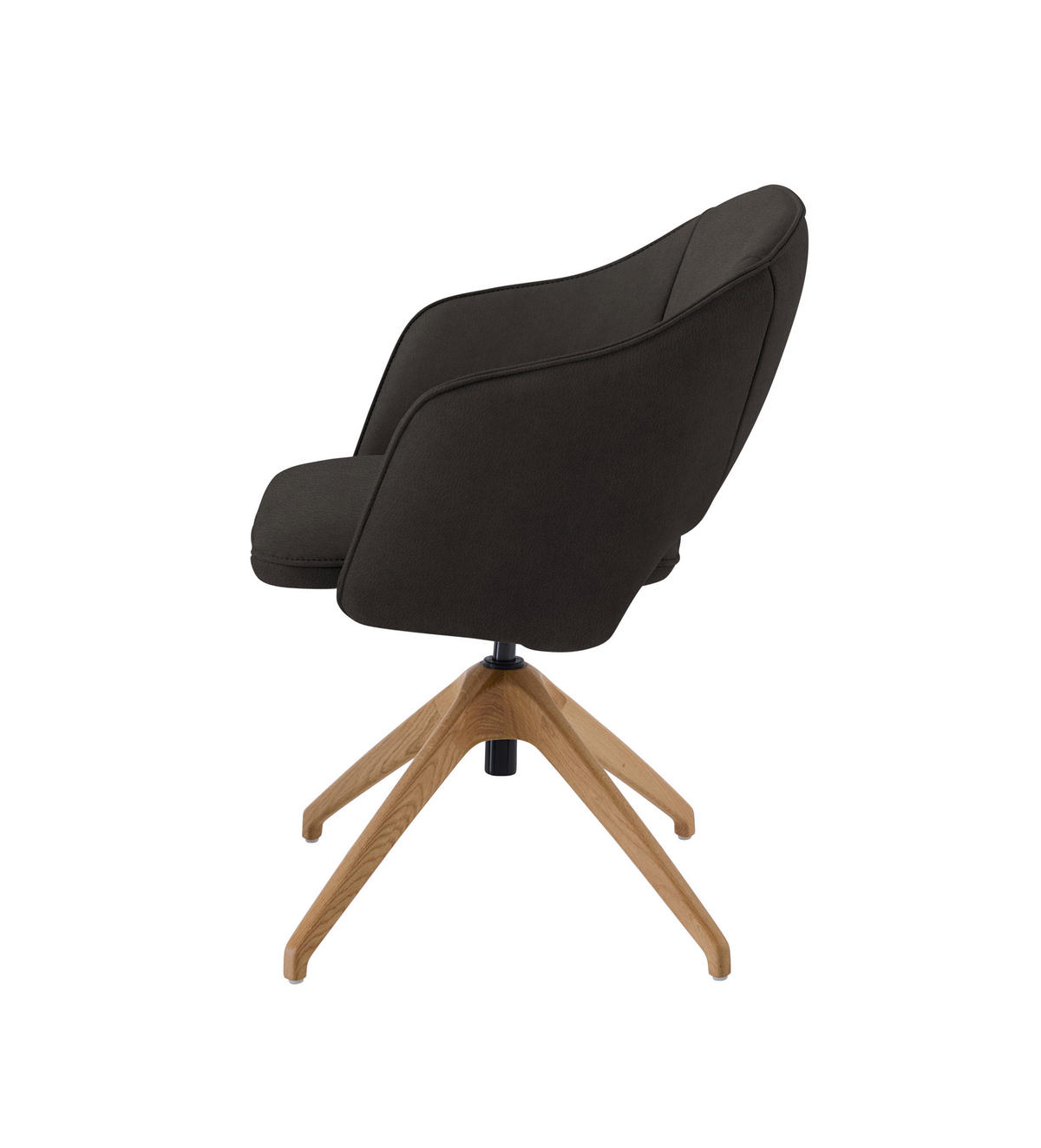 ARMLEHNSTUHL  in Echtleder naturbelassen  - Wildeiche/Anthrazit, Design, Leder/Holz (63/74-90/57-73cm) - Koinor