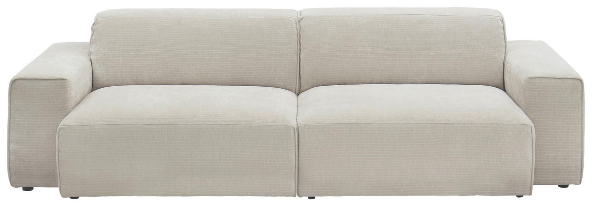 BIGSOFA in Chenille Beige  - Beige/Schwarz, Design, Kunststoff/Textil (238/71/101cm) - Pure Home Lifestyle