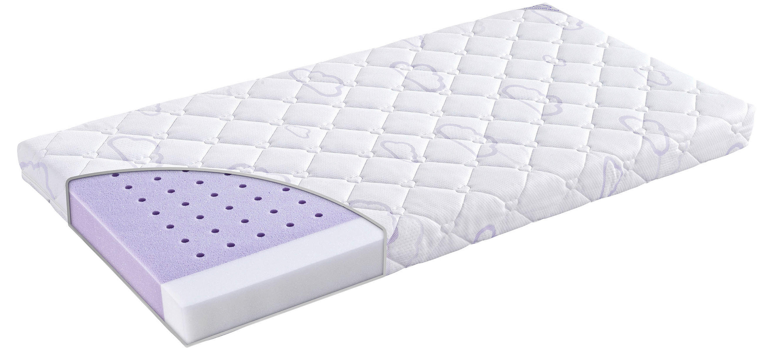 Bluemoon Baby-Matratze Oval 75x32cm - Weiße Schaumstoff Matratze