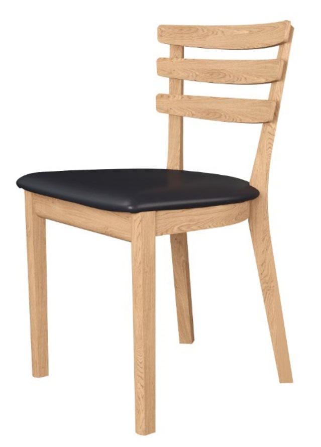 STOL äkta läder  - svart/ekfärgad, Lifestyle, läder/trä (47/79/49cm) - Skovby