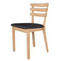 STOL äkta läder  - svart/ekfärgad, Lifestyle, läder/trä (47/79/49cm) - Skovby