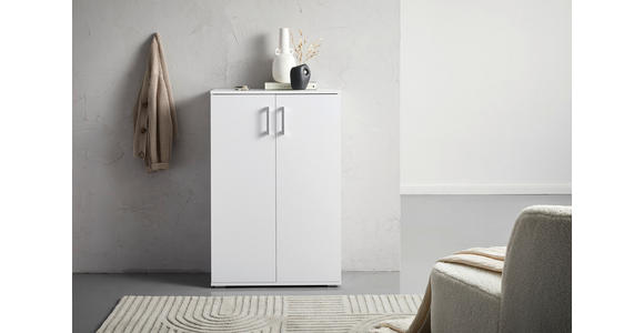 SCHUHSCHRANK  in 70/106/33,4 cm  - Alufarben/Weiß, KONVENTIONELL, Holzwerkstoff/Kunststoff (70/106/33,4cm) - Xora