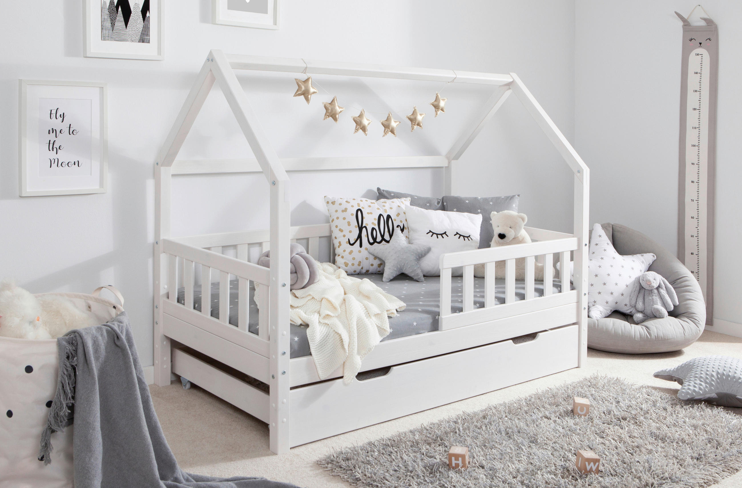 HAUSBETT 80/160 cm Weiss - Weiss, Modern, Holz (80/160cm) - MID.YOU