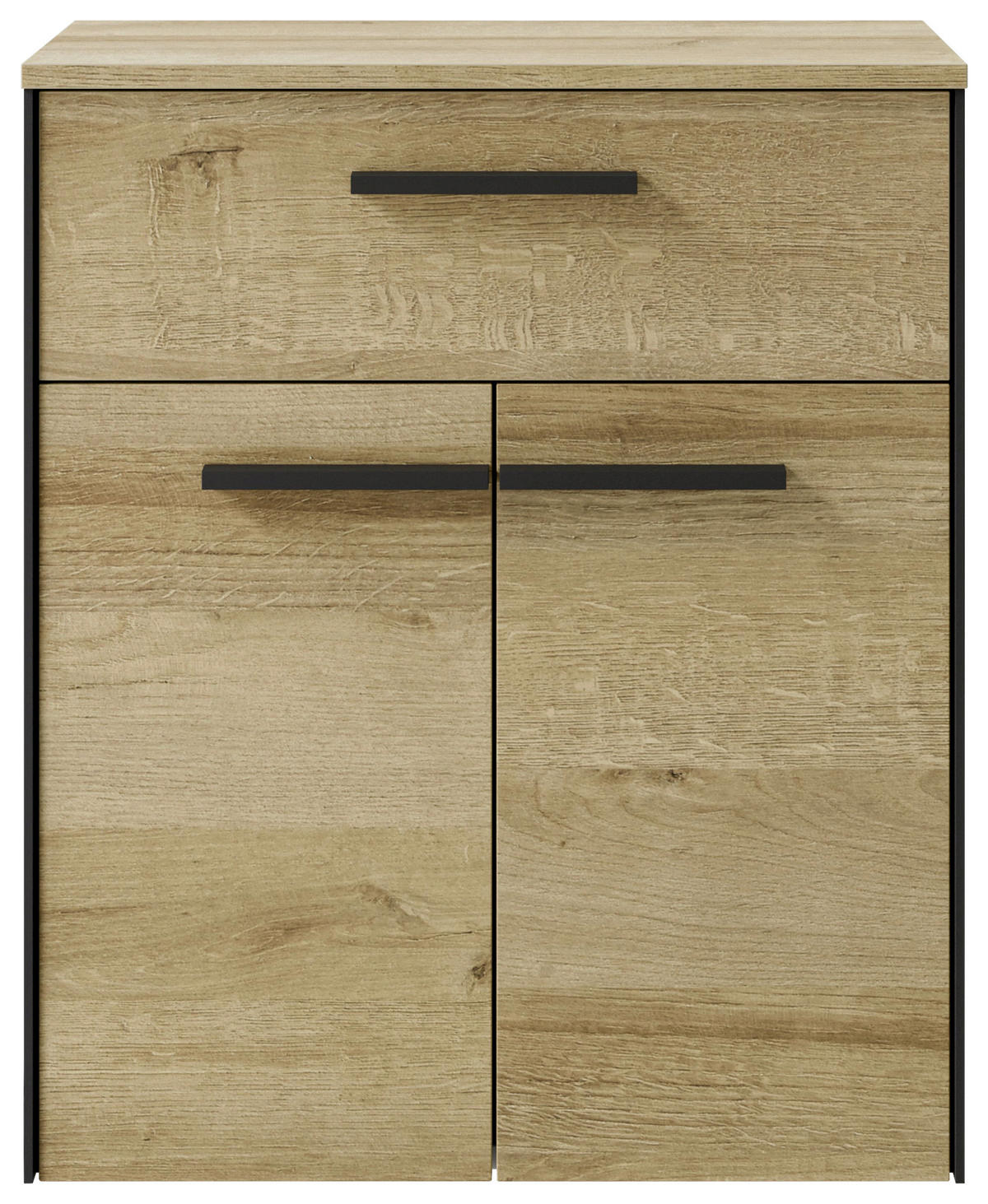 UNTERSCHRANK 60/72/33 cm   - Eichefarben/Schwarz, Natur, Glas/Holzwerkstoff (60/72/33cm) - Xora