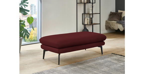 ECKSOFA in Echtleder Rot 310/180 cm - Rot/Schwarz, Design, Leder/Metall (310/180cm) - Dieter Knoll