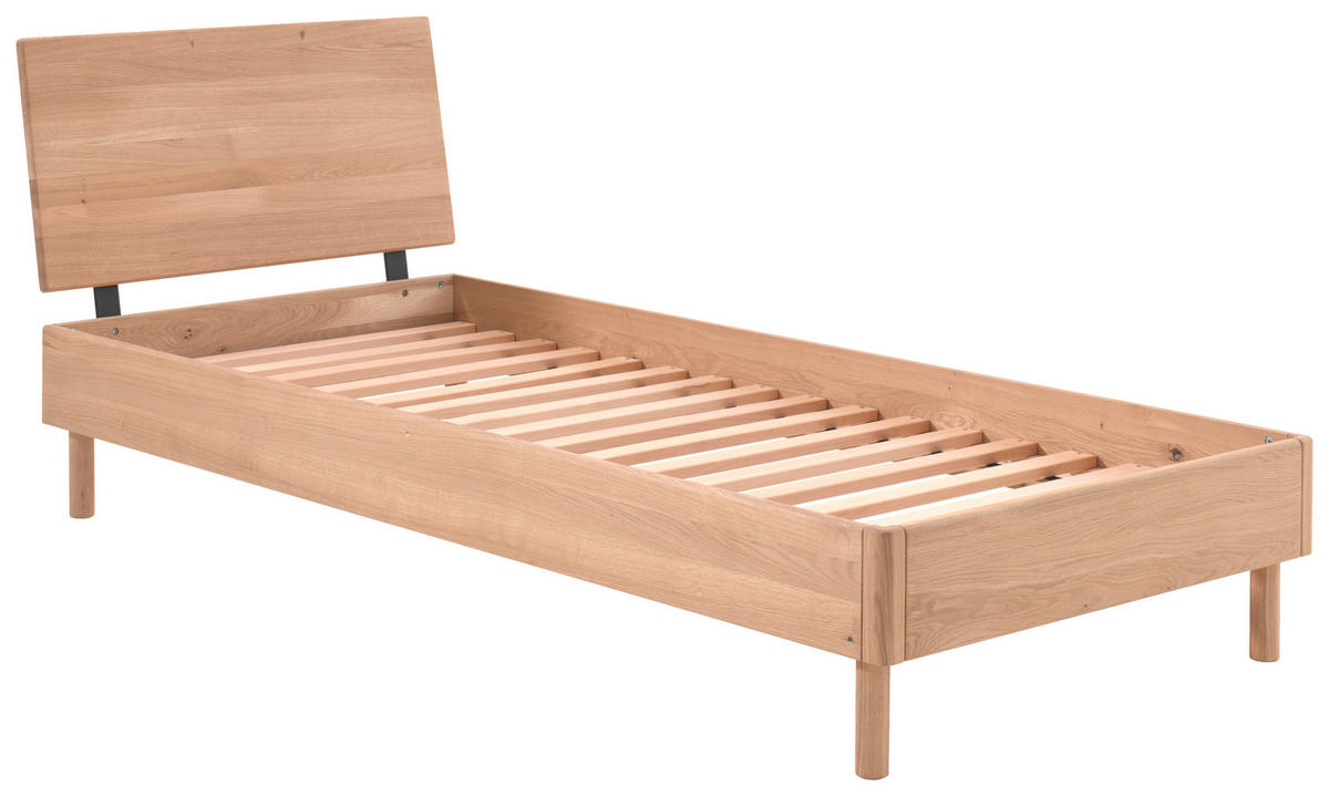 BETT 90/200 cm  in Naturfarben  - Naturfarben/Nickelfarben, MODERN, Holz (90/200cm) - MID.YOU