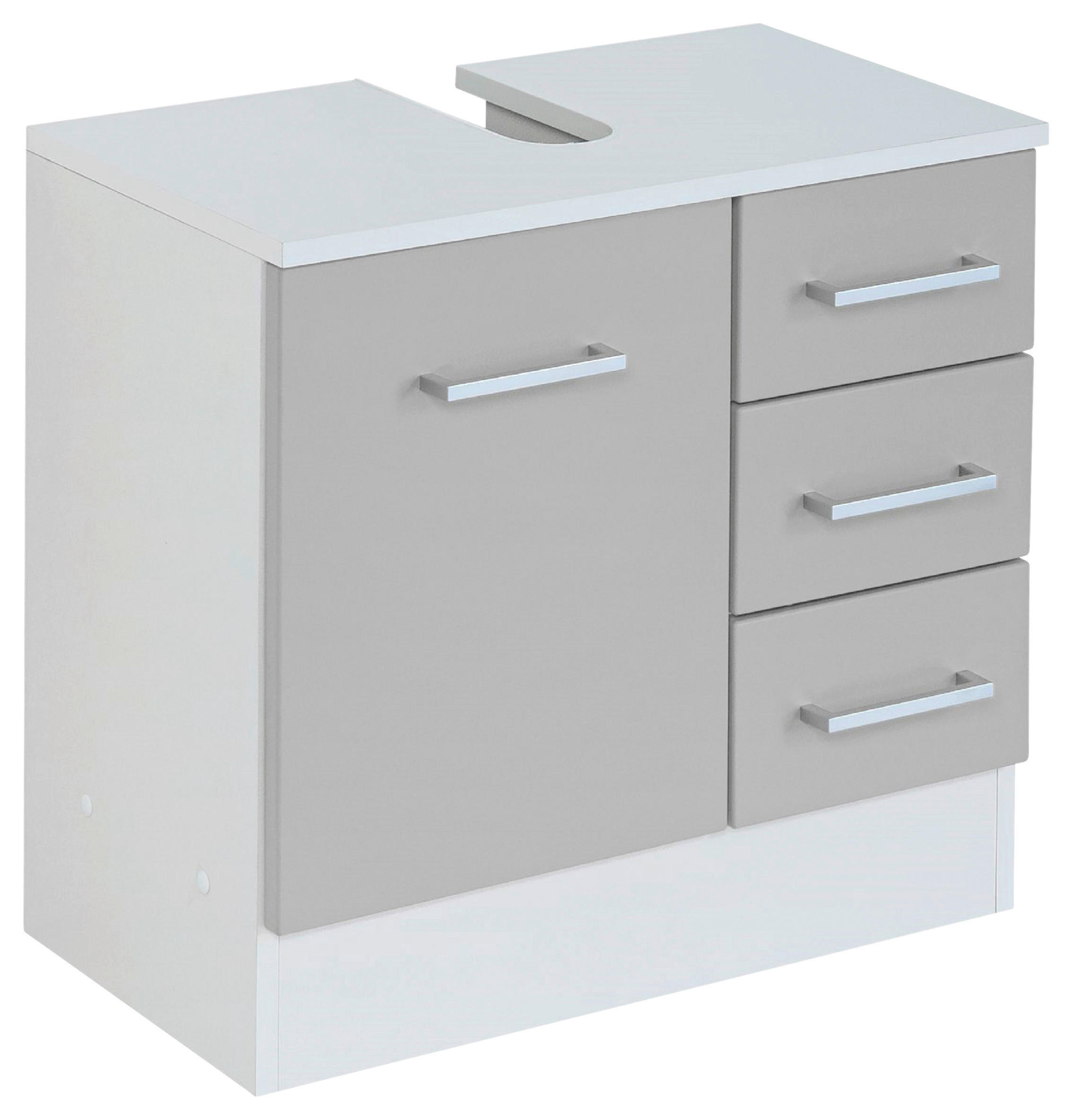 WASCHBECKENUNTERSCHRANK 60/56/35 cm  - Chromfarben/Hellgrau, MODERN, Holzwerkstoff/Metall (60/56/35cm) - Held