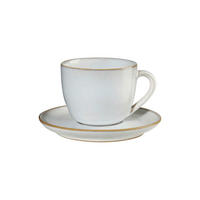 CAPPUCCINOTASSE MIT UNTERTASSE - Beige, Design, Keramik (11/7,5cm) - ASA