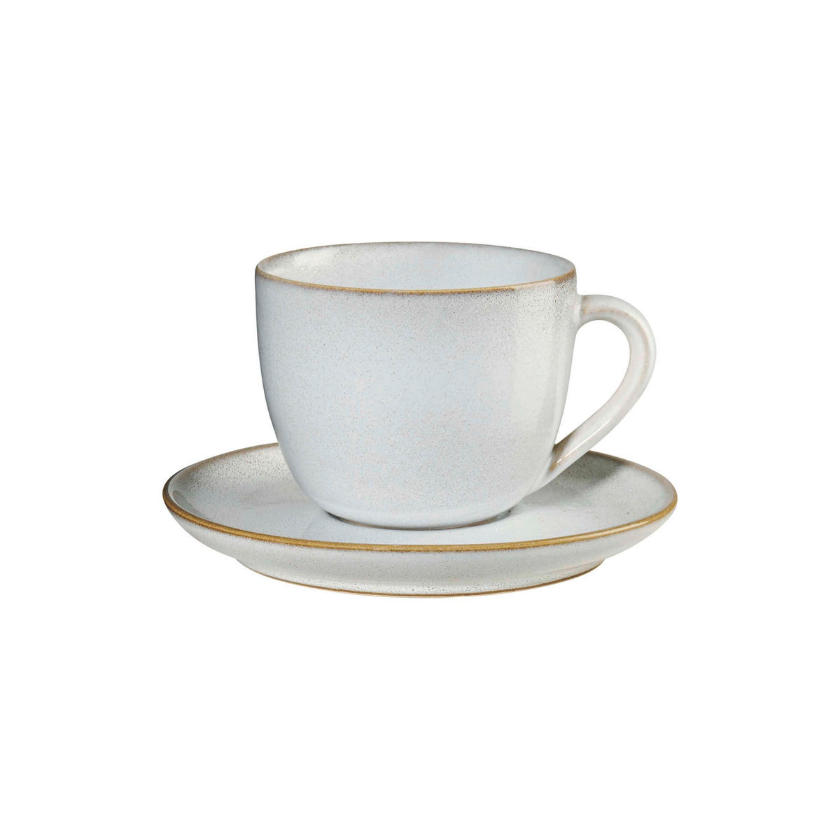 CAPPUCCINOTASSE MIT UNTERTASSE - Beige, Design, Keramik (11/7,5cm) - ASA