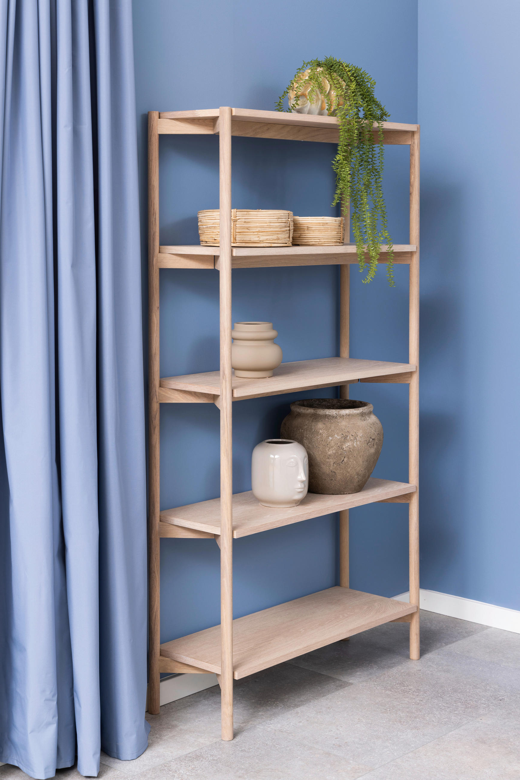 Thumbnail - Regal, Eiche, Holzwerkstoff, Eiche, massiv, 4 Fächer, 86x160x30 cm, Typenauswahl, stehend, Wohnzimmer, Regale, Bücherreg...