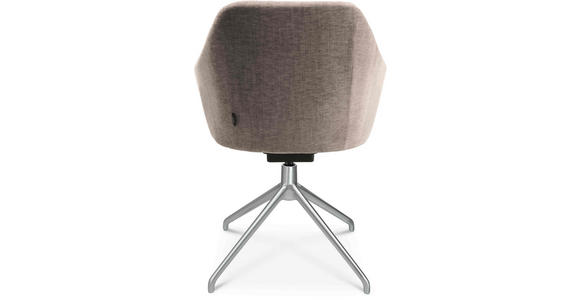 ARMLEHNSTUHL  in Aluminium Velours  - Ecru/Alufarben, Design, Textil/Metall (58/81,5-84,5/60cm) - Johann Jakob