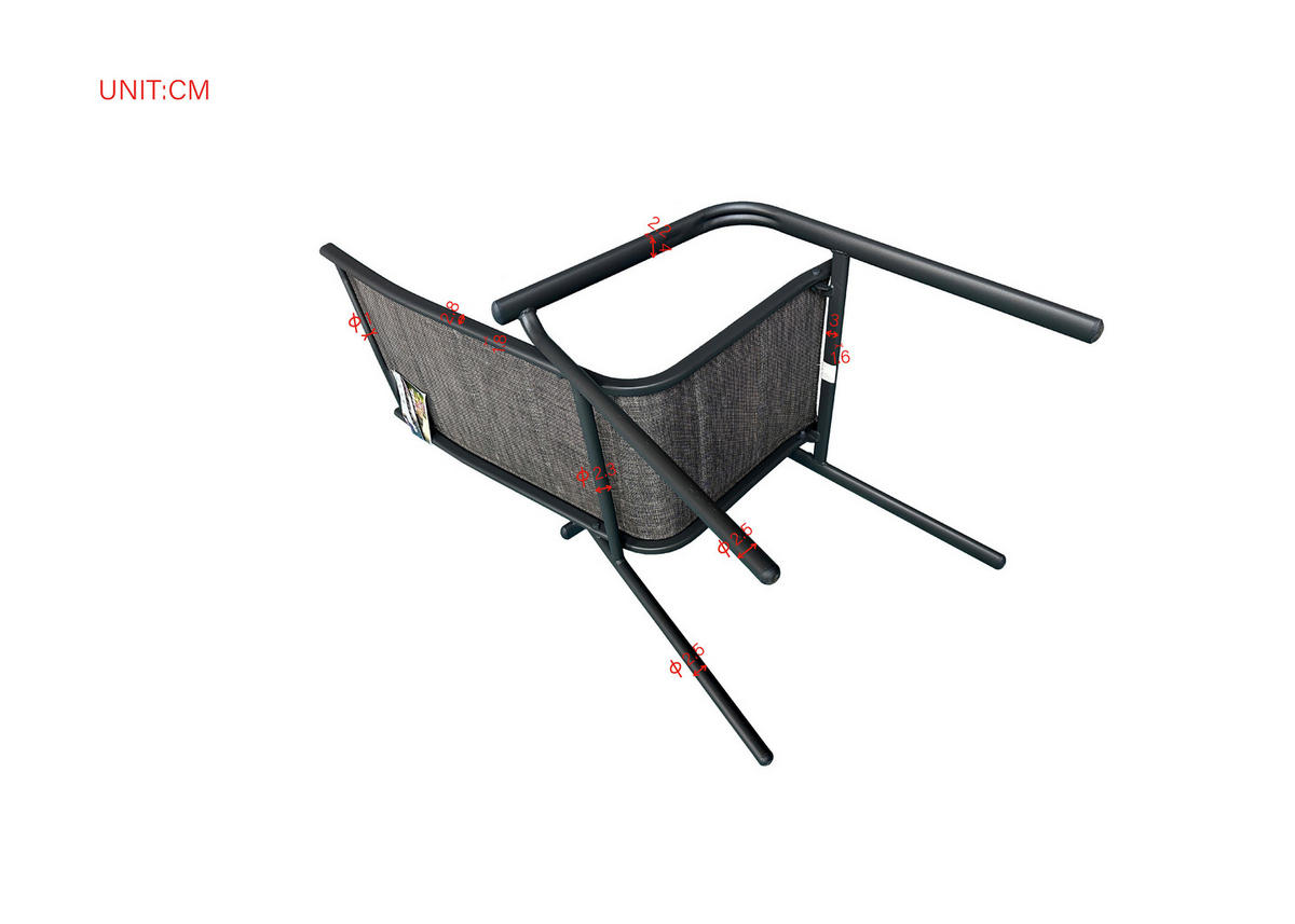 KERTI KAROSSZÉK fém, textil antracit  - antracit, Basics, textil/fém (56/108/75cm) - Ambia Garden