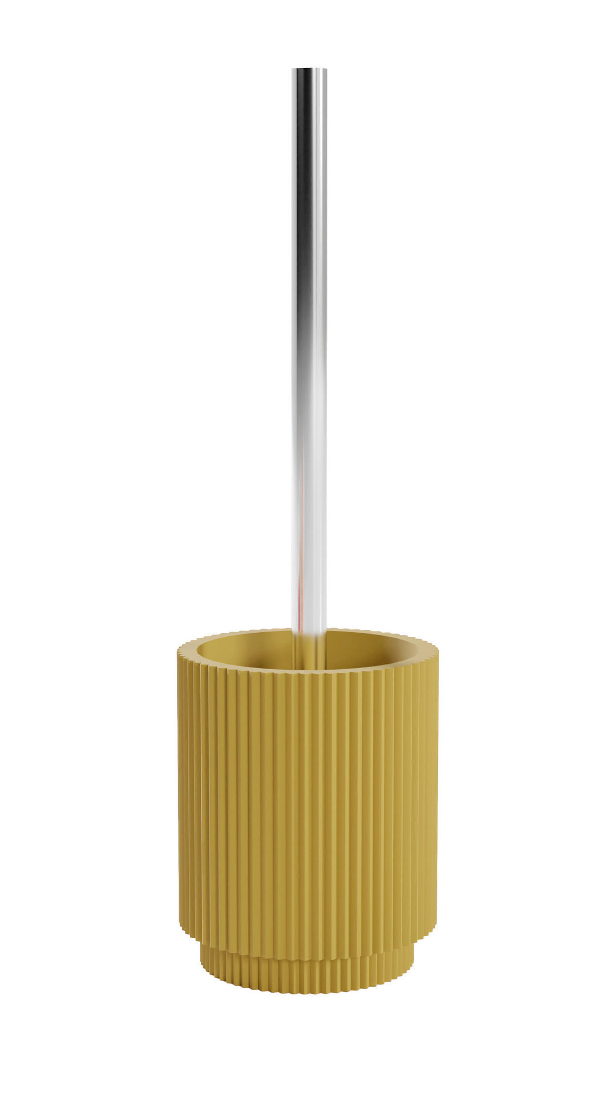 WC-BÜRSTENGARNITUR in Metall  Kunststoff   - Chromfarben/Dunkelgelb, Basics, Kunststoff/Metall (10,7/36/10,7cm) - Sadena