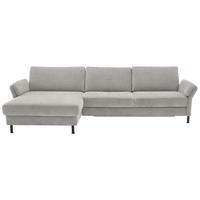 ECKSOFA  in Chenille, Flachgewebe Greige  175/316 cm  - Greige/Schwarz, Design, Textil/Metall (175/316cm) - Dieter Knoll