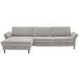 ECKSOFA  in Chenille, Flachgewebe Greige  175/316 cm  - Greige/Schwarz, Design, Textil/Metall (175/316cm) - Dieter Knoll