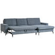 ECKSOFA in Cord, Velours Graphitfarben  - Schwarz/Graphitfarben, Design, Textil/Metall (302/180cm) - Venda