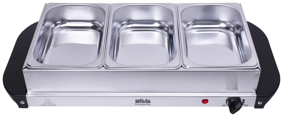 CHAFING-DISH  - Edelstahlfarben/Schwarz, Trend, Kunststoff/Metall (54,7/14/26,3cm) - Silva Schneider