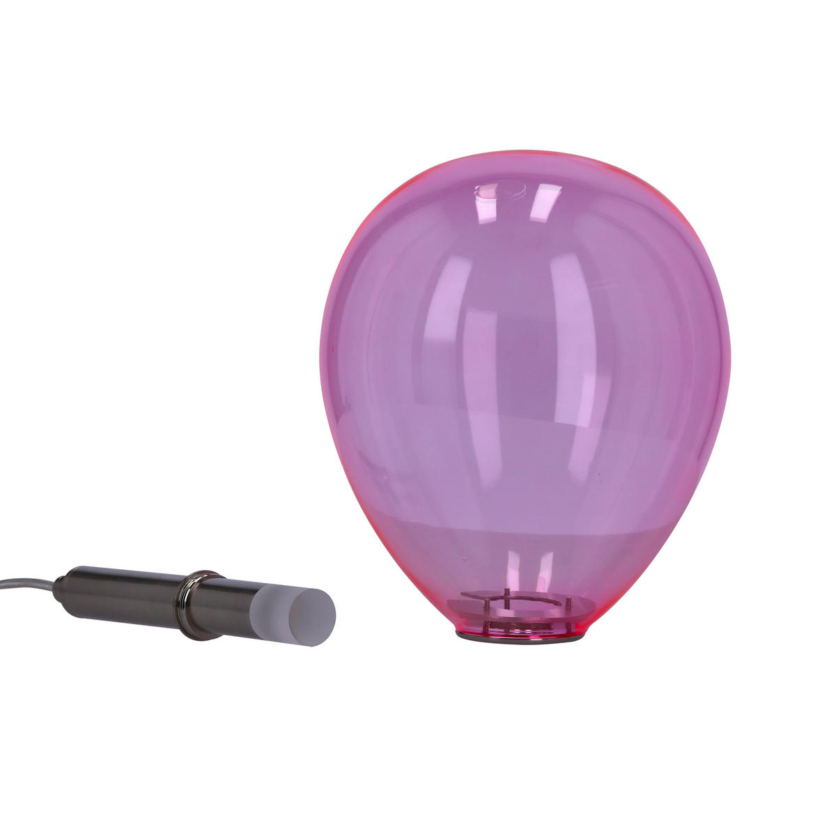 LED-HÄNGELEUCHTE 18/18/115 cm  - Chromfarben/Pink, Design, Glas/Metall (18/18/115cm)