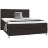 BOXSPRINGBETT 180/200 cm  in Dunkelbraun  - Chromfarben/Dunkelbraun, Konventionell, Kunststoff/Textil (180/200cm) - Voleo