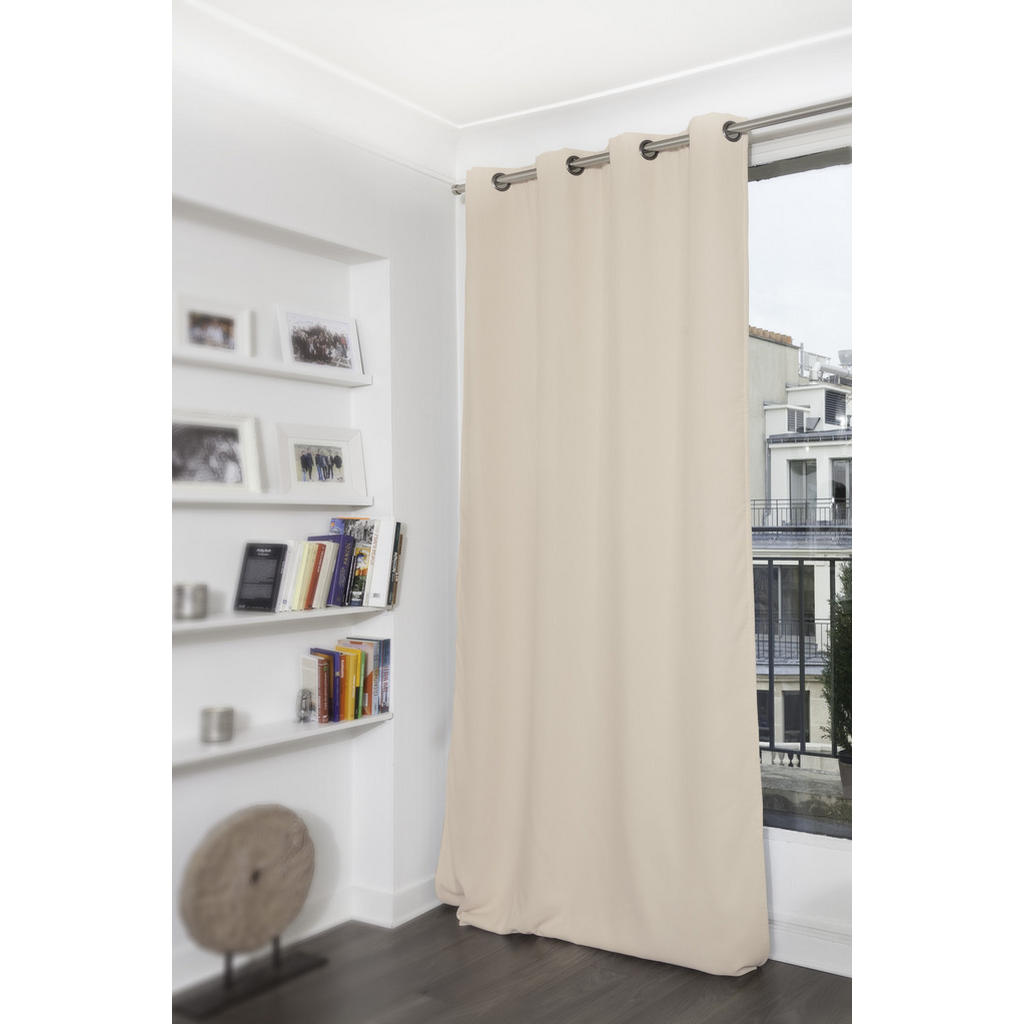 Thumbnail - Xxxl Verdunkelungsvorhang, Beige, Textil, Uni, 140x260 cm, Made in EU, Oeko-Tex® Standard 100, beliebig kürzbar, Satinop...
