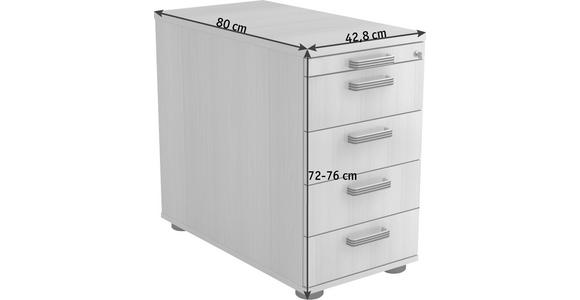 ANSTELLCONTAINER 42,8/72-76/80 cm  - Nussbaumfarben/Schwarz, KONVENTIONELL, Holzwerkstoff/Kunststoff (42,8/72-76/80cm) - Venda