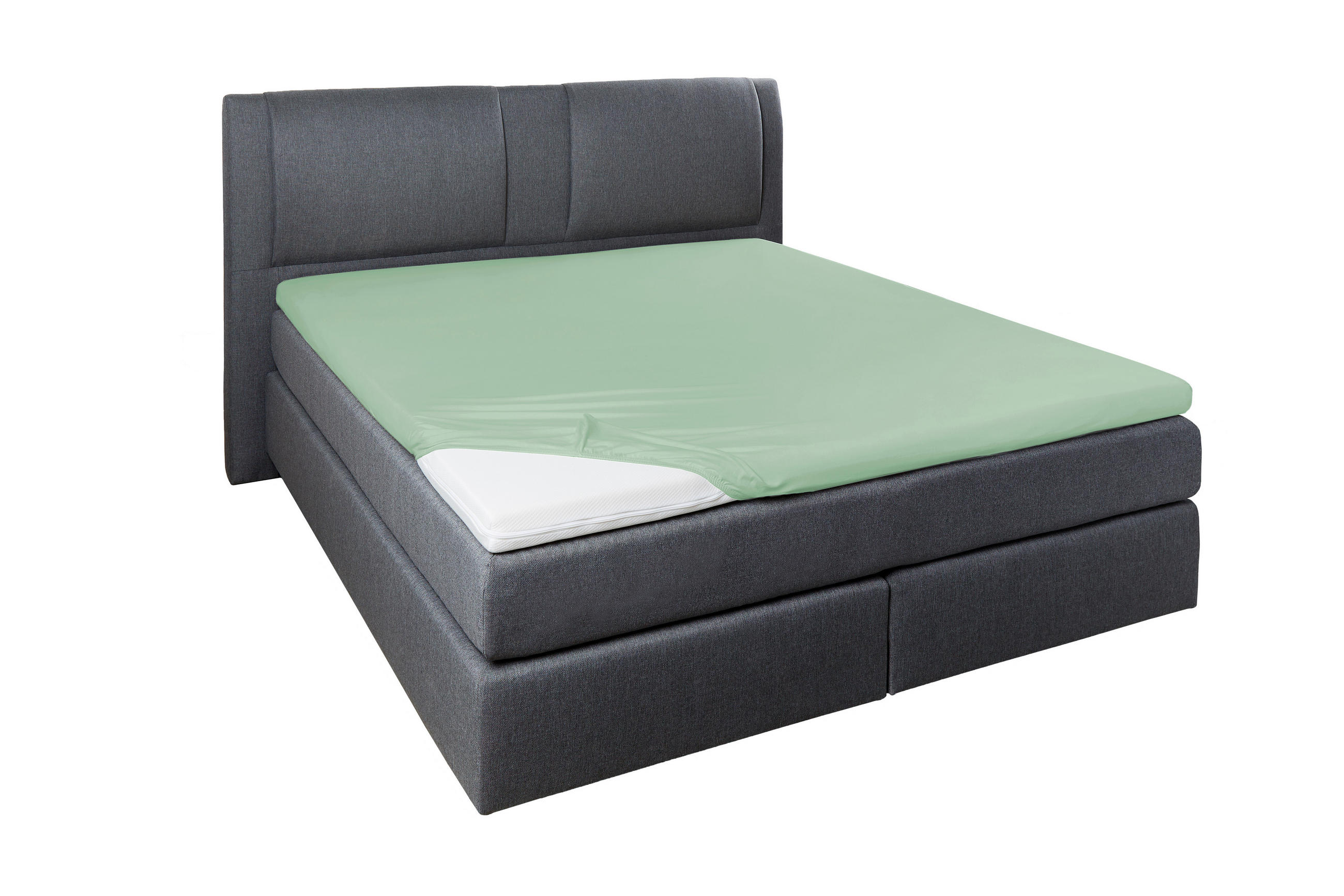 TOPPER-SPANNLEINTUCH 150/200 cm Jersey  - Grün, Basics, Textil (150/200cm)