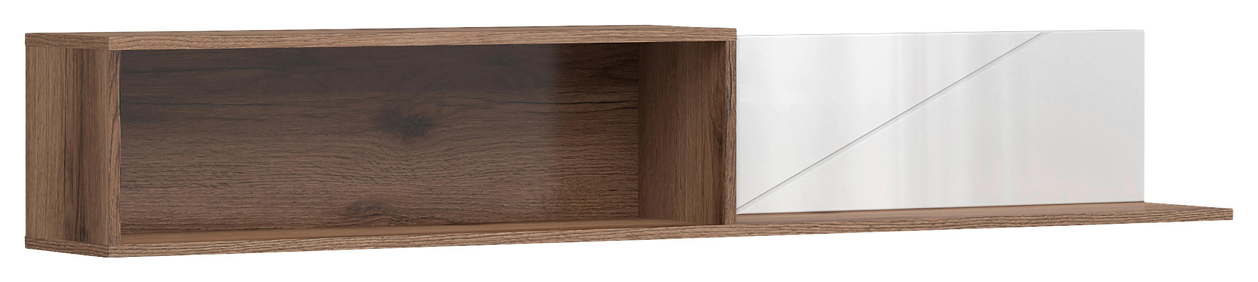WANDBOARD Holzwerkstoff Eichefarben, Weiß Hochglanz  - Eichefarben/Weiß Hochglanz, Design, Holzwerkstoff (156/25/22cm)