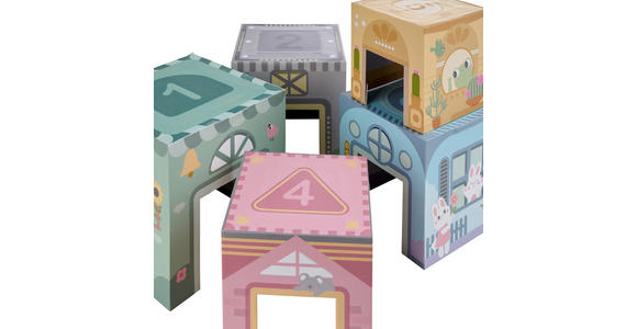 STAPELTURM - Multicolor, Basics, Papier/Textil (13/55,5/13cm) - My Baby Lou