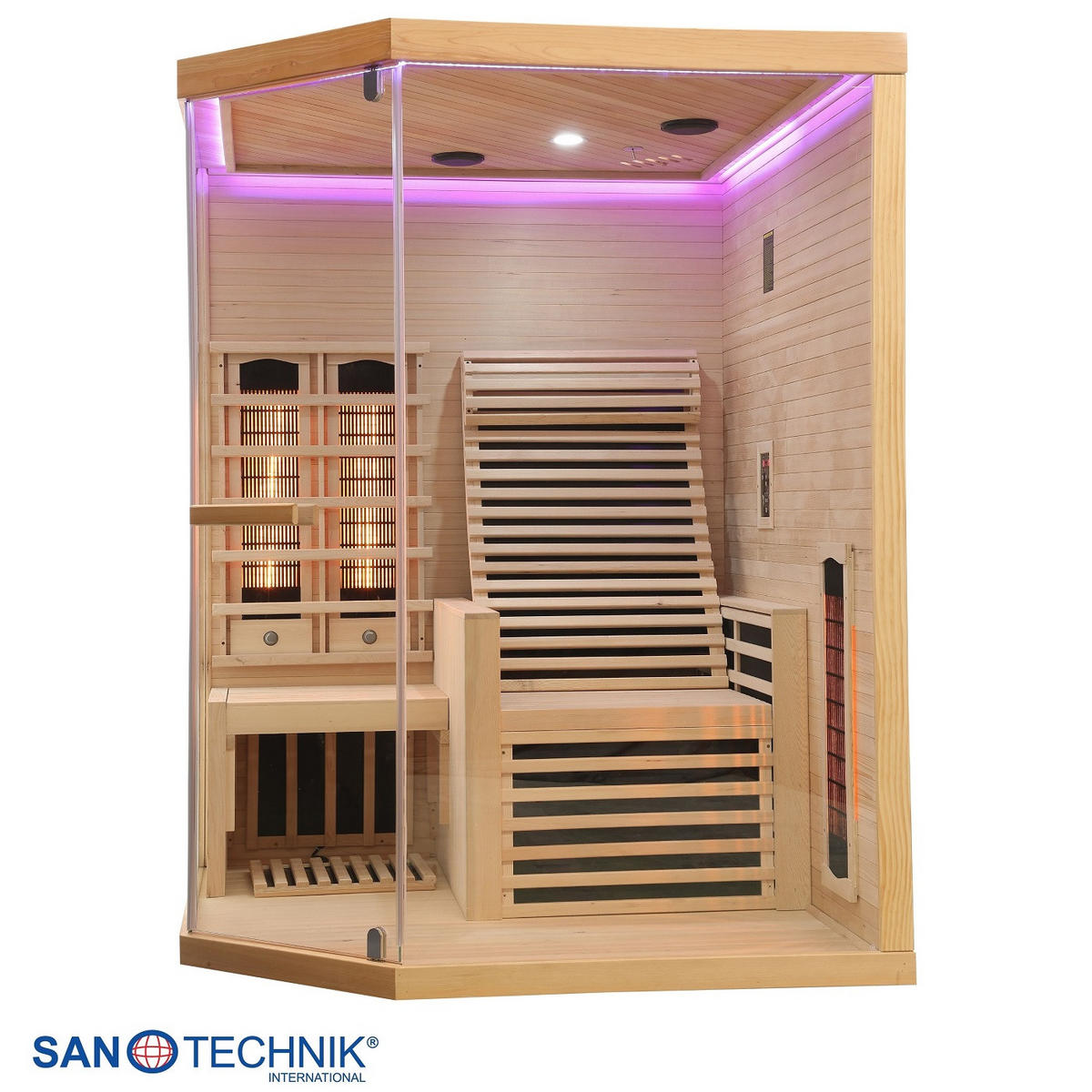 INFRAROTKABINE für 2 Personen Carbon 3  - Naturfarben, KONVENTIONELL, Holz (150/150/195cm) - Sanotechnik