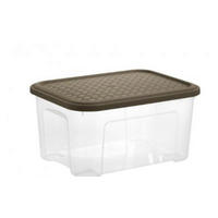 BOX S VÍKEM 13l l - hnědá, Basics, plast (37,7/27,7/18.8cm)