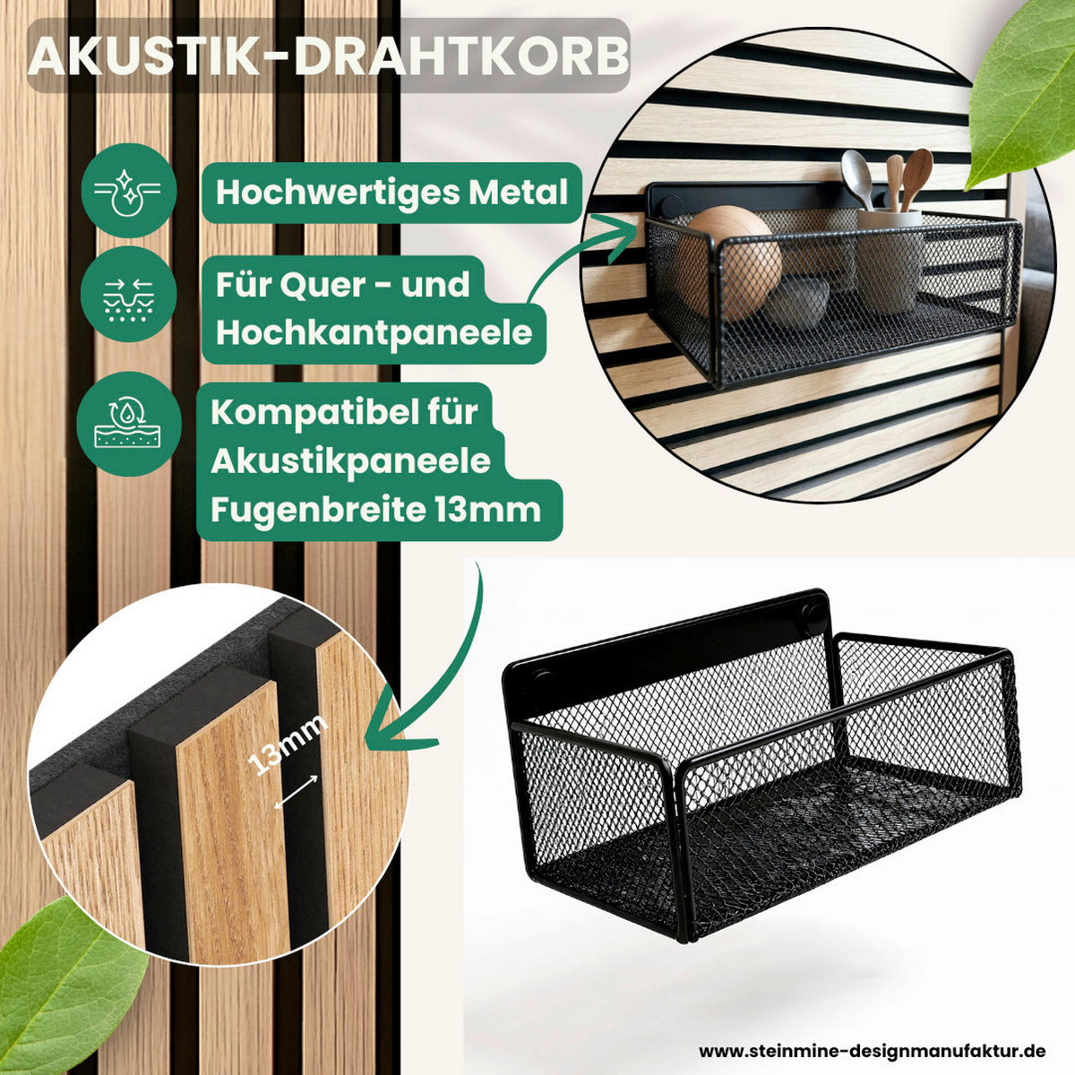 AKUSTIKPANEEL  - Schwarz, Basics, Metall (15,5/10/8cm)