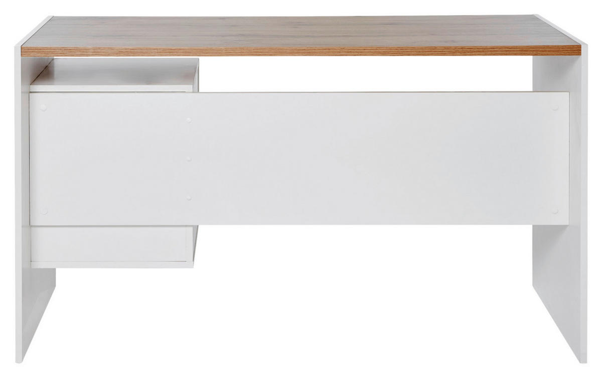 SCHREIBTISCH 123/55/74,5 cm  in Weiss, Eichefarben  - Weiss/Eichefarben, Konventionell, Holzwerkstoff (123/55/74,5cm) - Livetastic